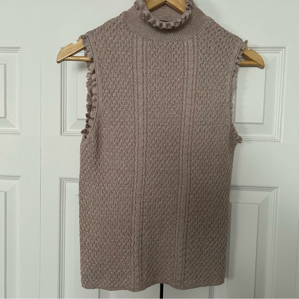 Zara Knit Dainty Ruffle Sleeveless Top